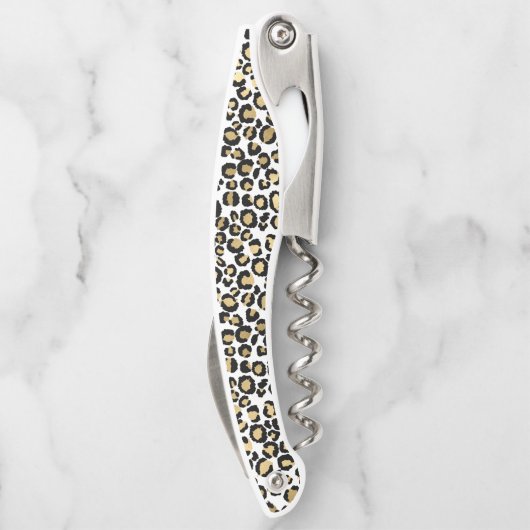 Tire-bouchon Empreinte de léopard noir d'or (Dos)