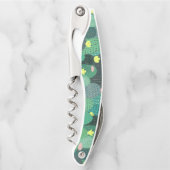 Tire-bouchon Été Vert Turquoise Cactus Gold points Design migno (Devant)