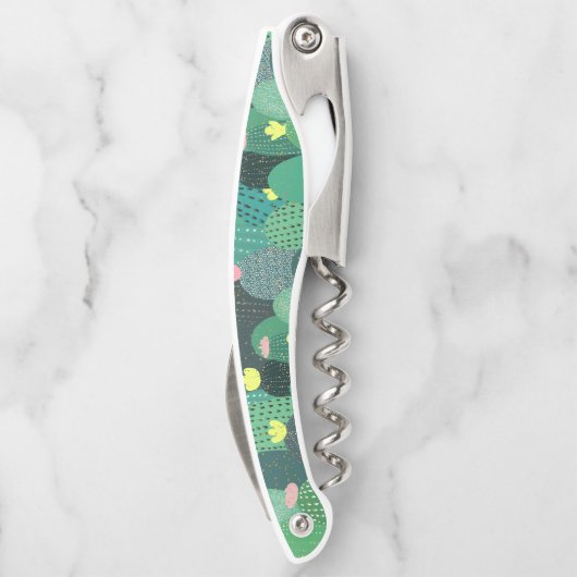 Tire-bouchon Été Vert Turquoise Cactus Gold points Design migno (Dos)