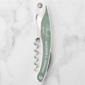 Tire-bouchon Eucalyptus Vert Merci de mariage personnalisé favo (Devant)