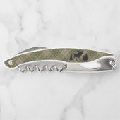 Tire-bouchon Famille Cabine Moose Pine Trees Sage Green Plaid (Dos)