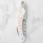 Tire-bouchon Faux Gold Confetti sur Aquarelle rose (Dos)