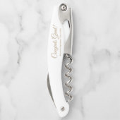 Tire-bouchon Félicitations Gran blanc or personnalisé cours d'é (Dos)