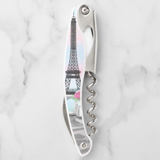 Tire-bouchon Femme avec ballon rose à Paris (Dos)