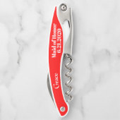 Tire-bouchon Femme de Mariage rouge d'honneur (Dos)