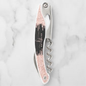 Tire-bouchon Fille Glam noir Rose Parties scintillant or  Monog (Dos)