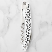 Tire-bouchon Fille noir et blanc tache léopard (Devant)