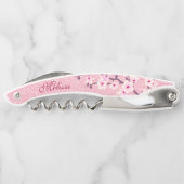 Tire-bouchon Fleurs de cerisier rose Parties scintillant Monogr (Dos)