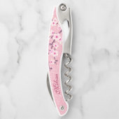 Tire-bouchon Fleurs de cerisier rose Parties scintillant Monogr (Dos)
