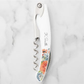 Tire-bouchon Fleurs de printemps de l'aquarelle Monogramme (Devant)