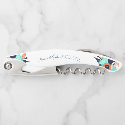 Tire-bouchon Floral Gras Pies Couples Monogramme (Devant)