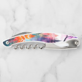 Tire-bouchon Forêt d'aquarelle des feuilles et des arbres (Dos)