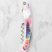 Tire-bouchon Forêt d'aquarelle des feuilles et des arbres (Devant)