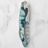 Tire-bouchon Formes bleues verdâtres courbées, teintes cyanes (Dos)