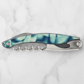 Tire-bouchon Formes bleues verdâtres courbées, teintes cyanes (Dos)