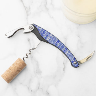 Tire-bouchon Fret grec, Motif méditerranéen, Bleu