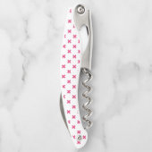 Tire-bouchon Fuchsia croix sur le blanc (Dos)