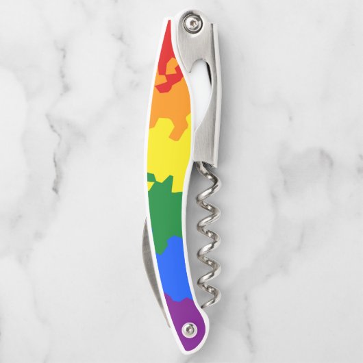 Tire-bouchon Funky Boho Abstrait Gay Rainbow Mosaic Pride Drape (Dos)