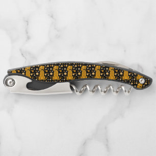 Tire-bouchon Golden retriever et art mignons de motif de cercle