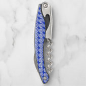 Tire-bouchon Grec Meander Key Waves Motif Bleu (Dos)