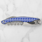 Tire-bouchon Grec Meander Key Waves Motif Bleu (Dos)