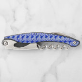 Tire-bouchon Grec Meander Key Waves Motif Bleu (Devant)