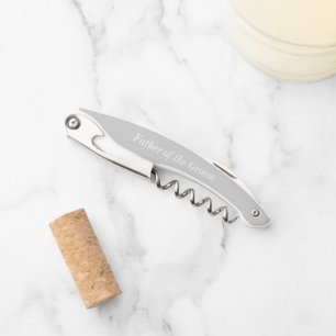 Tire-bouchon Gris Mariage personnalisé Père de la chambre