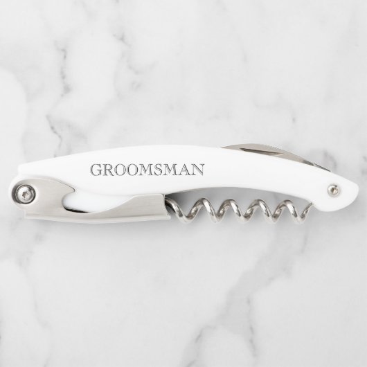 Tire-bouchon Groomsman Cadeau Mariage Date Classique Bachelor P (Devant)
