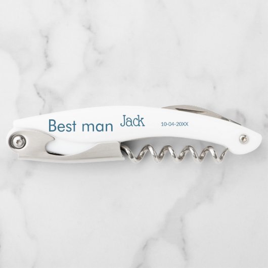 Tire-bouchon groomsman meilleur man ajouter nom texte bachelore (Devant)