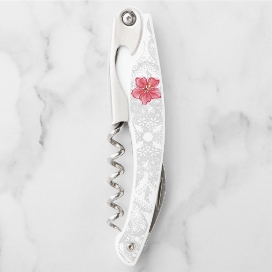 Tire-bouchon Hibiscus & dentelle RED (Devant)