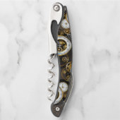 Tire-bouchon Horloge à vapeur avec libellule mécanique (Devant)