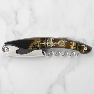 Tire-bouchon Horloge Steampunk avec des engrenages anciens