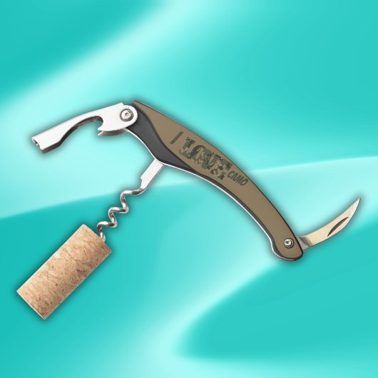 Tire-bouchon I Love Camouflage Vert Brown |