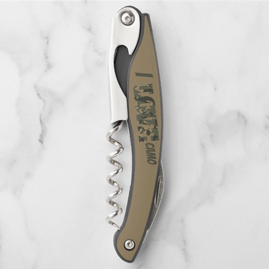 Tire-bouchon I Love Camouflage Vert Brown | (Devant)