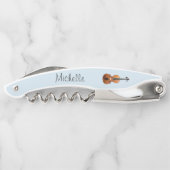 Tire-bouchon Instrument de musique Violon bleu mou (Dos)