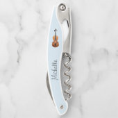 Tire-bouchon Instrument de musique Violon bleu mou (Dos)