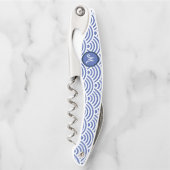 Tire-bouchon Japonais Nami Wave Motif et Monogramme (Devant)