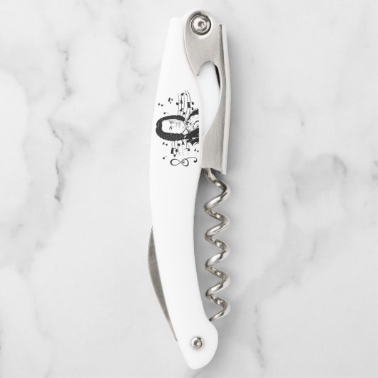 Tire-bouchon Johann Sebastian Bach Portrait et buste avec notes (Dos)