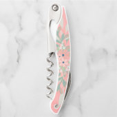 Tire-bouchon Joli rose et vert floral (Devant)