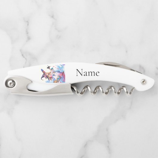 Tire-bouchon Jolie Sorcière tenant Chat noir Thunder_Cove (Devant)