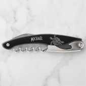 Tire-bouchon La Côte Du Monogramme De Tortue Noire Et Blanche (Dos)