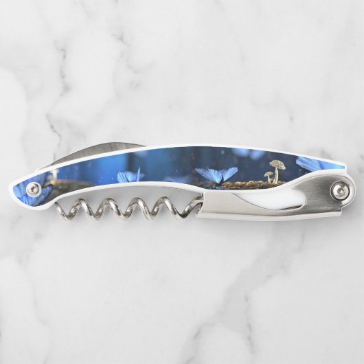 Tire-bouchon La forêt de papillons et champignons Indigo (Dos)