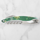 Tire-bouchon Les flocons dorés de Noël sur l'Arrière - plan ver (Dos)