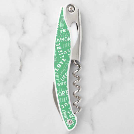 Tire-bouchon LOVE - Multi Language - Personnalisable Internatio (Dos)