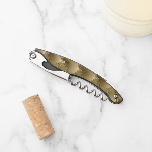 Tire-bouchon Luxe Glam Warm Gold Faux Velvet Noël (Devant)