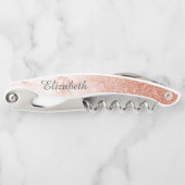 Tire-bouchon Magnifique Marbre Rose Doré Monogramme Pailleté (Devant)