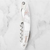 Tire-bouchon Marbre de luxe rose gold Monogramme (Devant)
