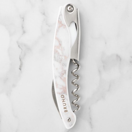 Tire-bouchon Marbre de luxe rose gold Monogramme (Dos)