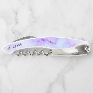 Tire-bouchon Marbre faux blanc et violet