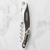 Tire-bouchon Marbre Noir Et Grain Beige (Devant)